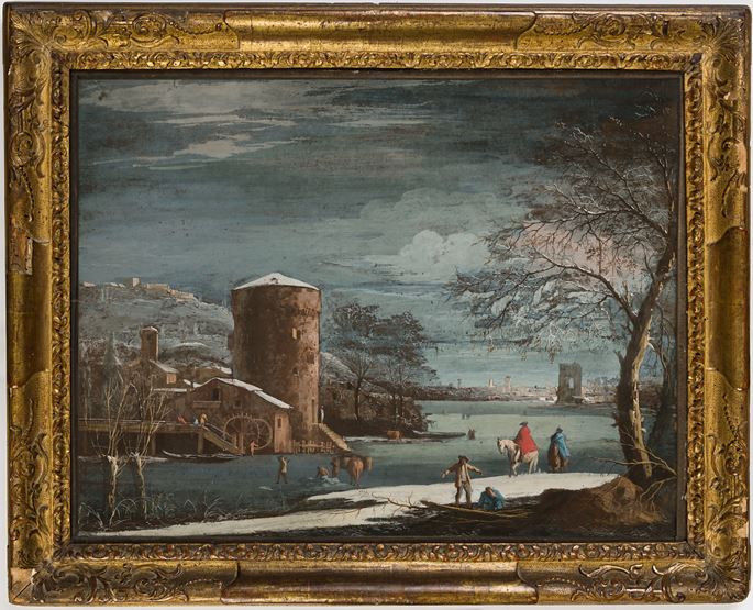 Marco RICCI - Winter Landscape with a Mill by a Frozen River | MasterArt